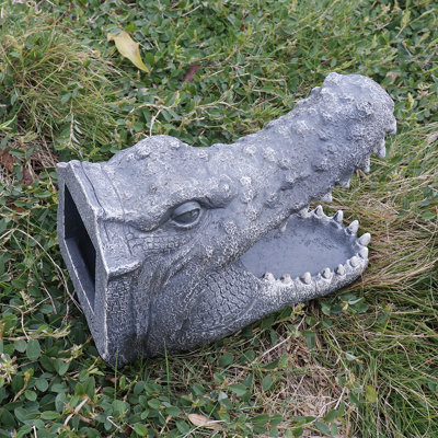 Alligator Downspout Extension 7.5" H, Decorative Resin Crocodile Head Rainwater Diverter for Garden & Yard, Ideal Housewarming & Father's Day Gift