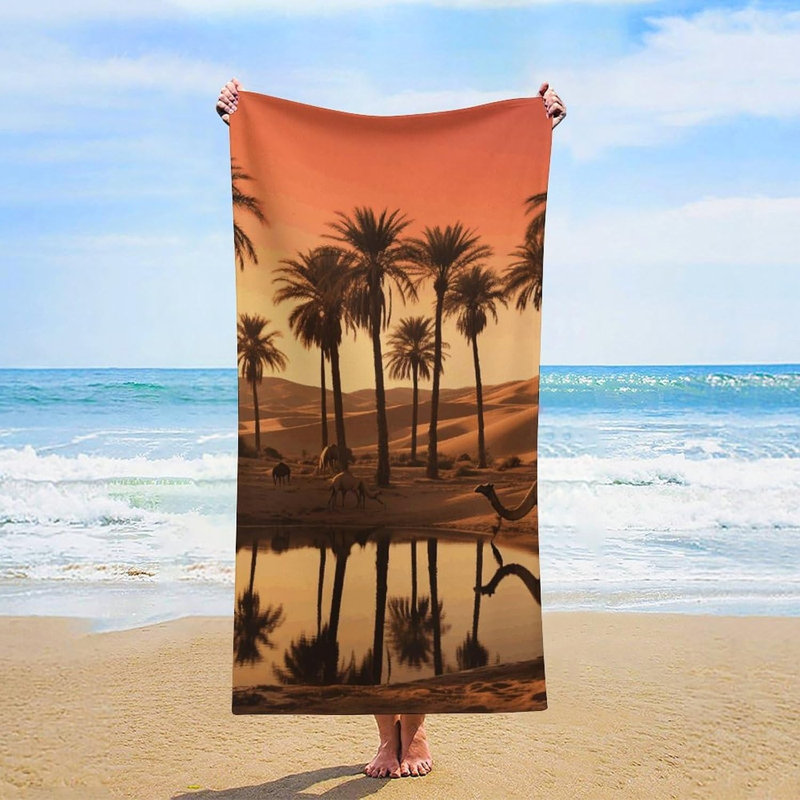 Serviette de plage en microfibre à séchage rapide et serviette de plage Sunset, 32 x 63 po