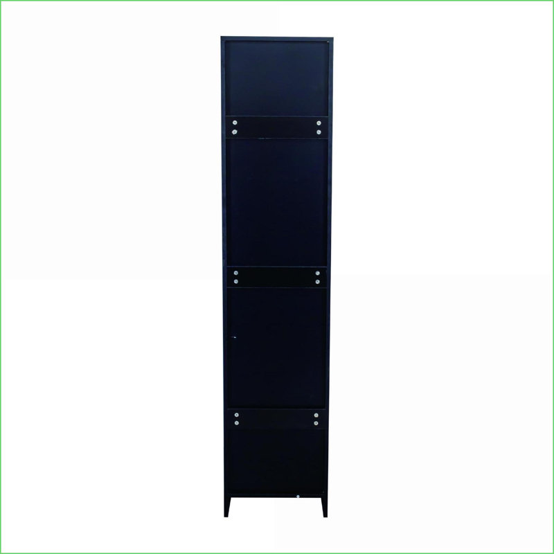 Cabinets, Stackable Wall Mounted Storage with Movable Shelves, 15.75x15.75x70.87 Black | Contemporary | MDF