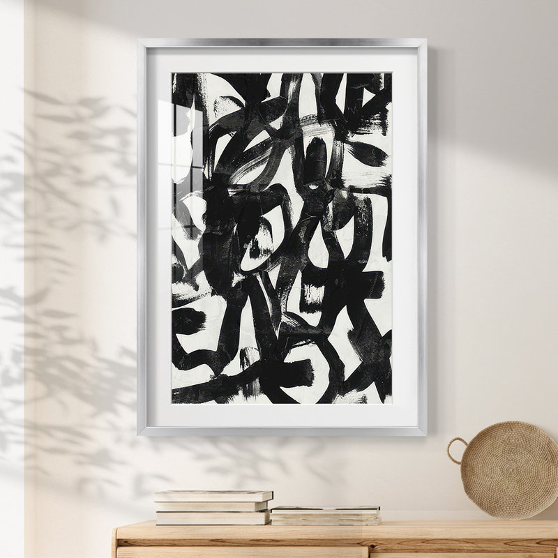 Graffiti Tangle II -Framed Print, Silver