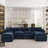 Modern Chenille Loveseat Sofa Couch With Ottoman-1360277067-1360277066