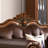 European-style Living Room Carved Sofa. 85.4'' Leather Sofa