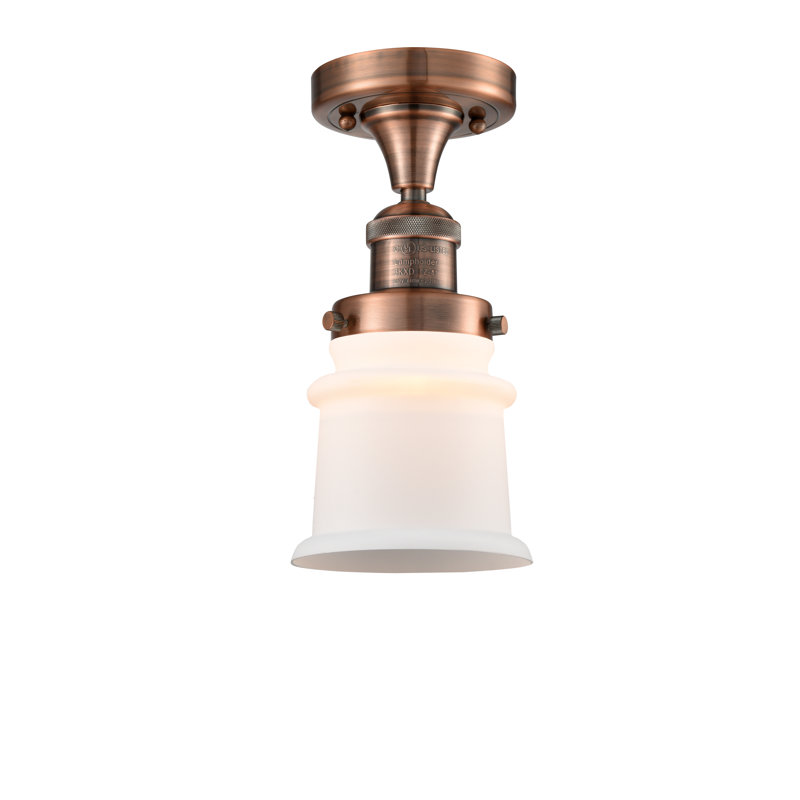 Plafonnier semi-encastré 1 lumière 5,25 po Alexandira, Ampoule non incluse, Cuivre antique, Boîtier blanc mat