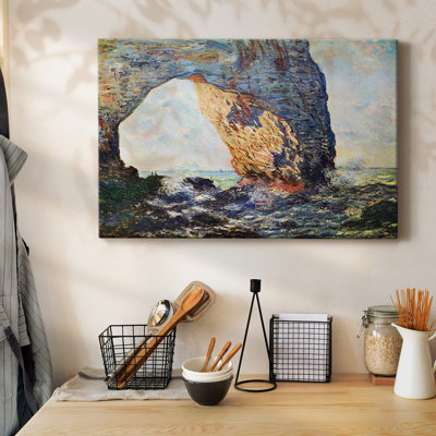 The rocky cliffs of Étretat (La Porte man) [1] by Monet-Gallery Wrapped Canvas