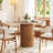 Modern 31.5" fluted round dining table with a silver outline-Walnut-1844694036