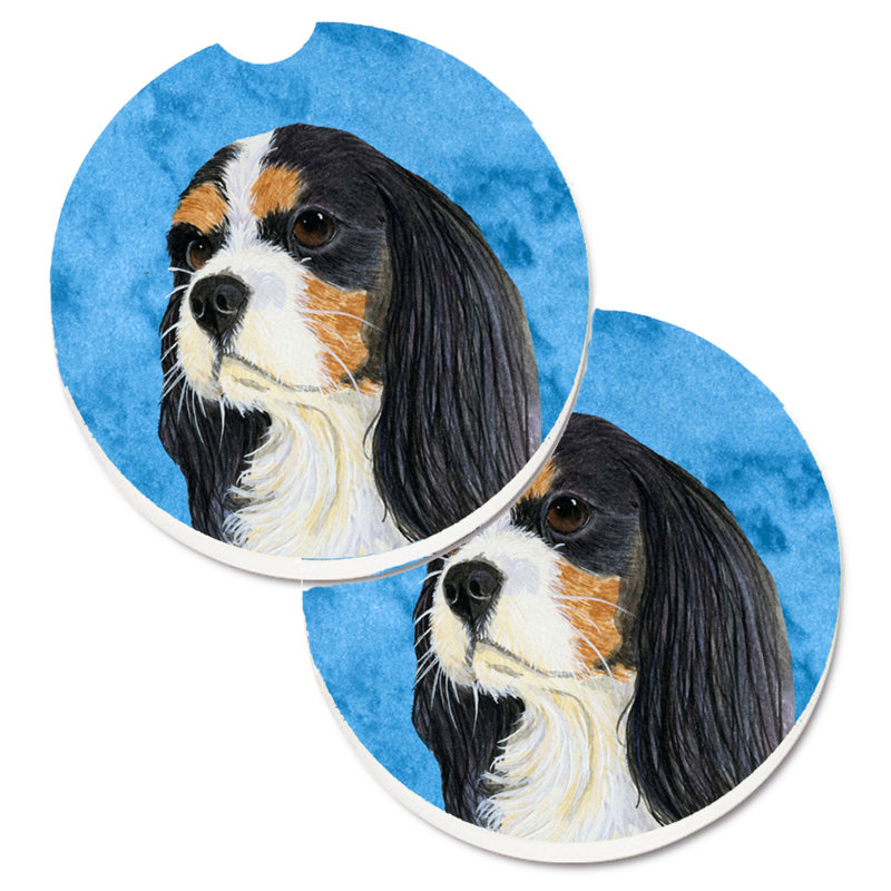 Sous-verre barbu collie voiture, Épagneul cavalier