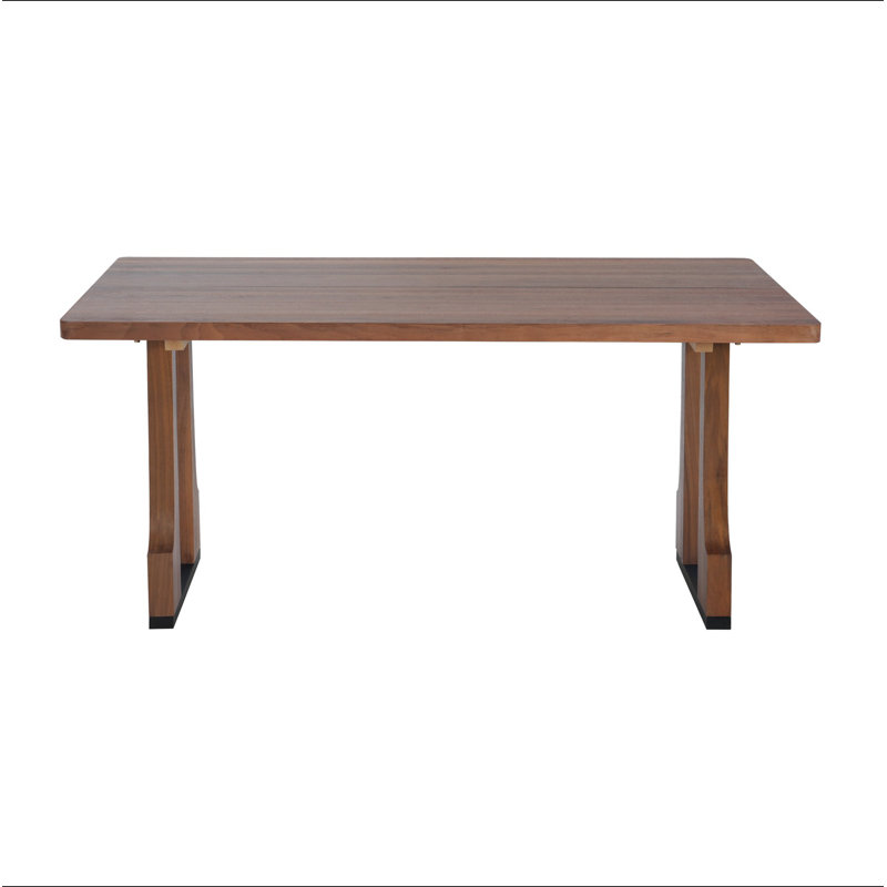 Table de salle à manger rectangulaire Farmhouse - 4 à 6 places - Panneau de fibres à densité moyenne, Bois de frêne naturel