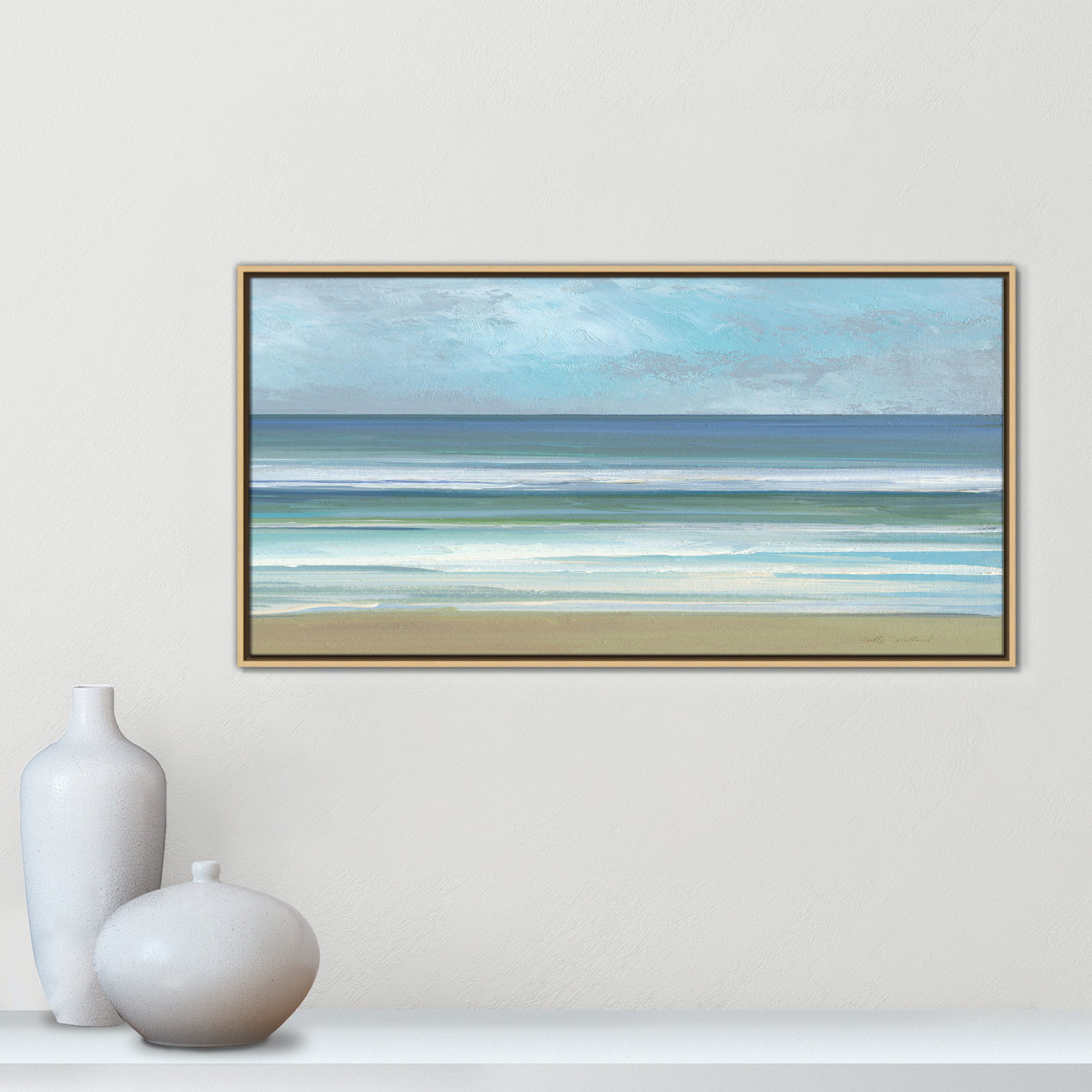Abita "Gentle Waves II" Print by Sally Swatland, 21.5" H x 41.5" W, Natural