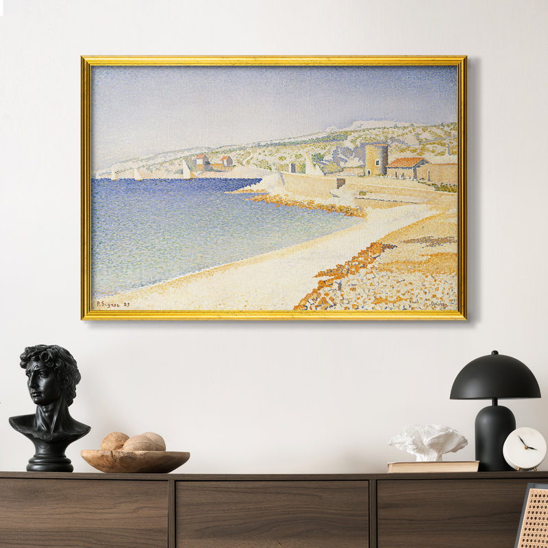 La jetée à Cassis, Opus 198, 1889 - Paul Signac - Toile encadrée sur mesure, 24x34 INNER SIZE, Framed Canvas