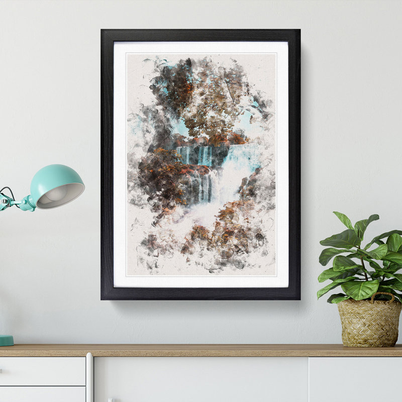 Iguazu Falls National Park in Argentina - Picture Frame Painting Print, 45cm H x 33cm W x 2cm D, Black Framed