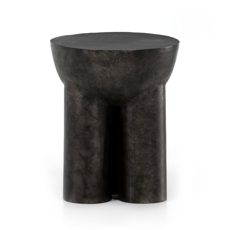 Sante End Table, Raw Black