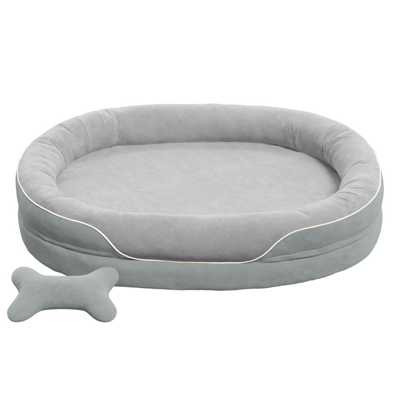 Lit orthopédique pour chien avec mousse à mémoire de forme et canapé avec traversin, housse lavable à la machine, lit pour chien confortable