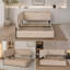 Cadre de lit rembourré avec tête de lit, 2 tiroirs de rangement, éclairage DEL et port USB, pieds en bois massif, sommier non nécessaire, tête de lit à droite (matelas non inclus)