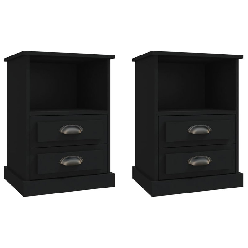Colena 43 cm W Bedside Table, Black