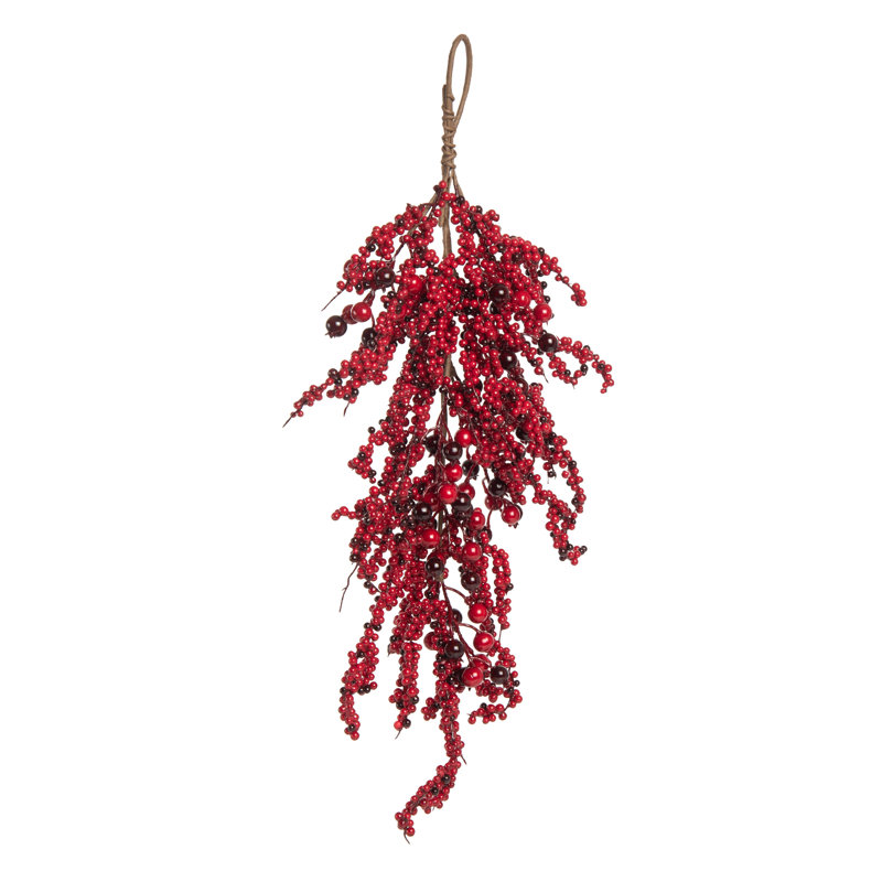 Foam Christmas Winter Berry Teardrop,  2'4" L, Red