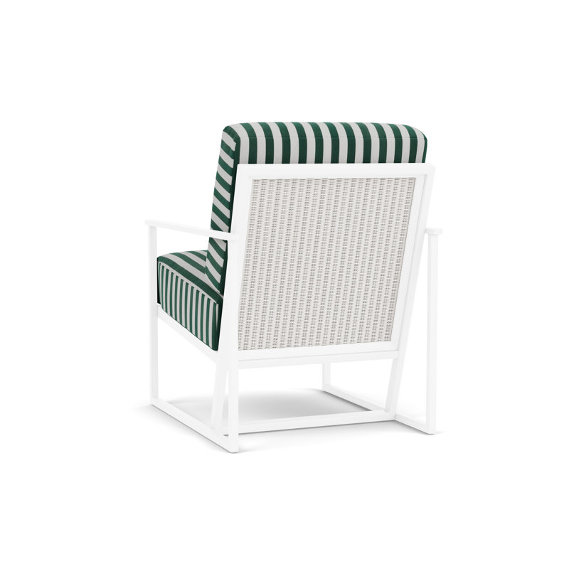 Summit Outdoor Lounge Chair, White, White, Safari White Stripe
