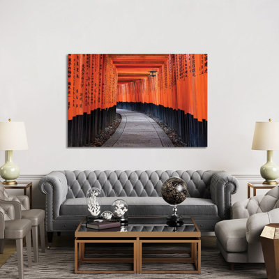 Red Torii Gates Of The Fushimi Inari Shrine In Kyoto, Japan by Jan Becke - Wrapped Canvas Gallery-Wrapped Canvas Giclée