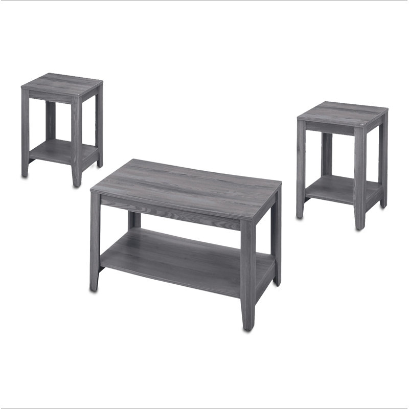 Ensemble de table, ensemble de 3 pièces, café, bout, côté, décor, salon, Gris foncé, Gris foncé