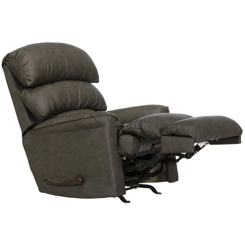 Montello Chaise Rocker Recliner In Nanobionic Fabric, Gray