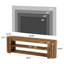 Meuble télé 63 po en bois massif pour téléviseur de 55/60/65/70 pouces, centre de divertissement de ferme avec tablettes de rangement à 2 niveaux,