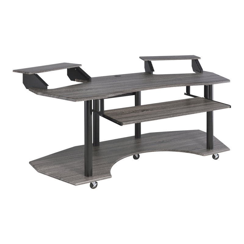Melven 70.6'' W Music Studio Desk, Black Oak
