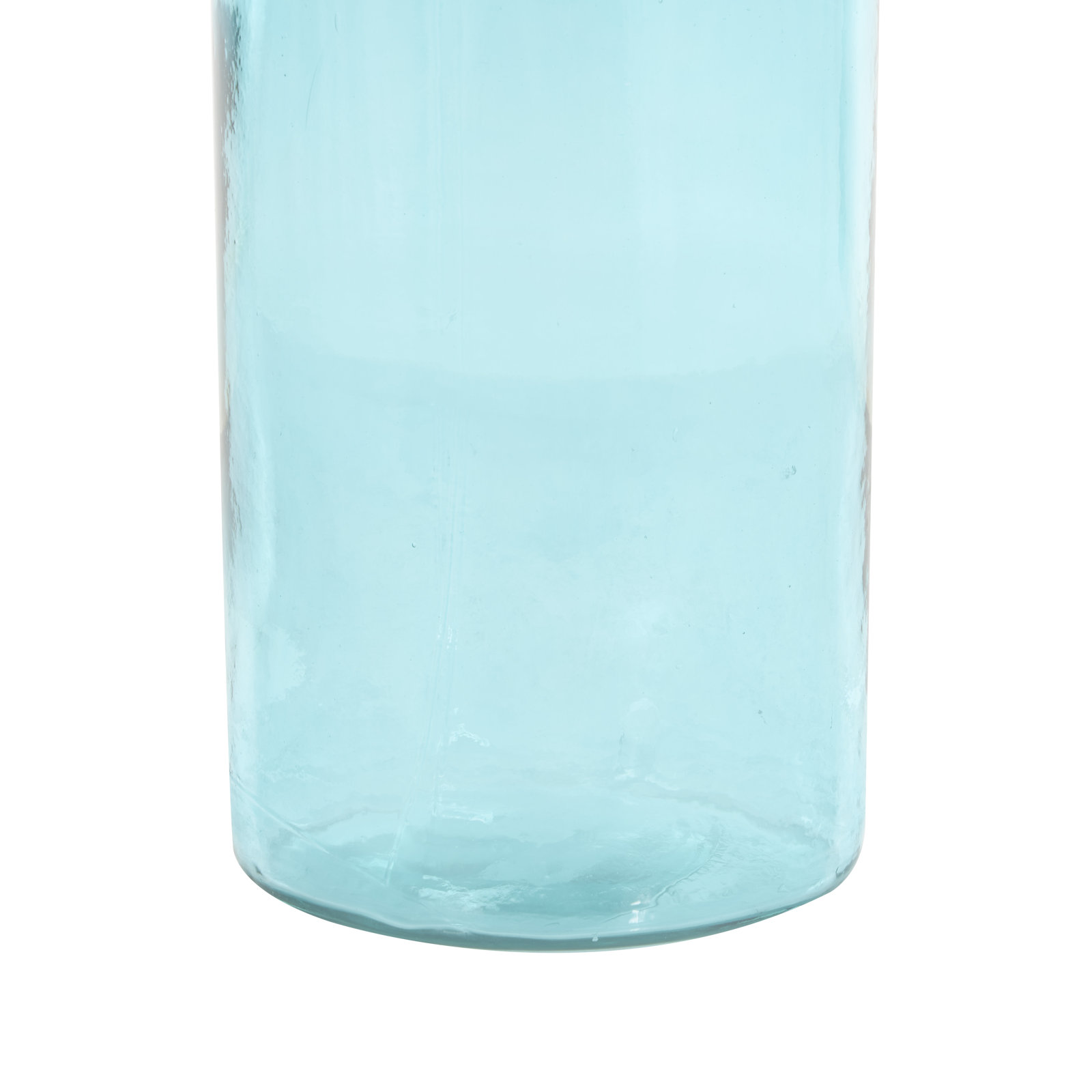 Handmade Floor Vase, 29.2" H x 7.1" W x 7.15" D, Clear/Teal