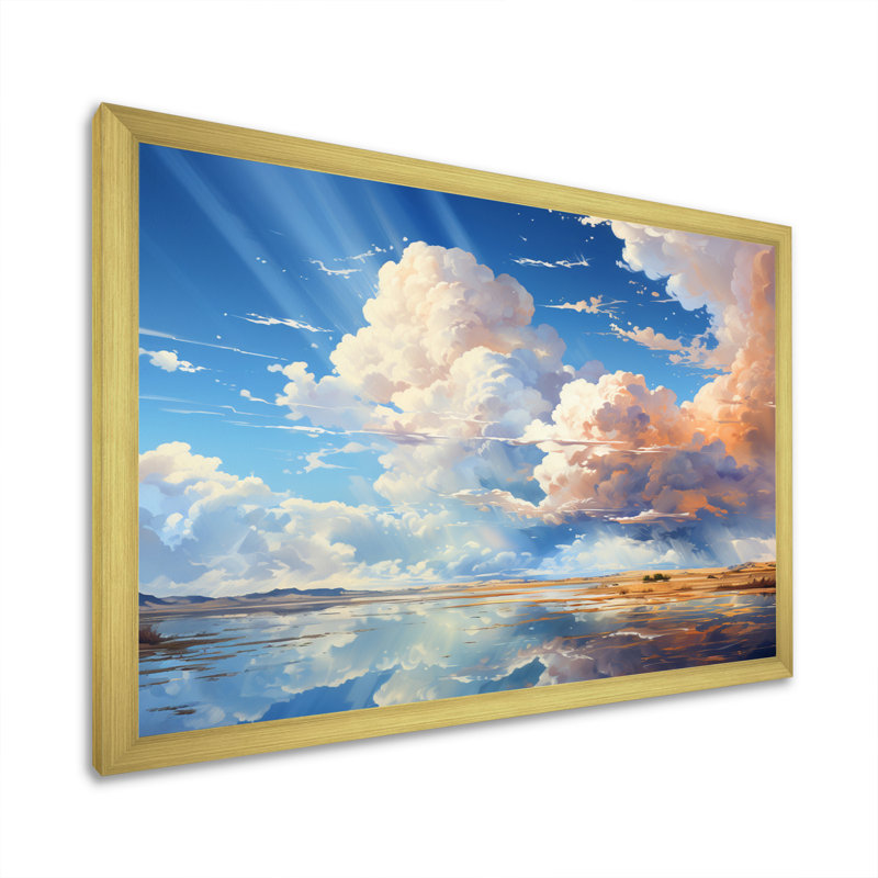 Clouds Whimsical Wisps II - impression, Encadrement doré, H 12 po x l 20 po x P 1 po