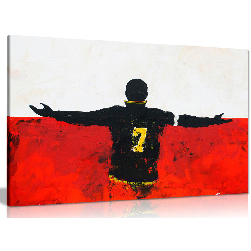 Eric Cantona Manchester United - Wrapped Canvas Painting, 20cm H x 31cm W