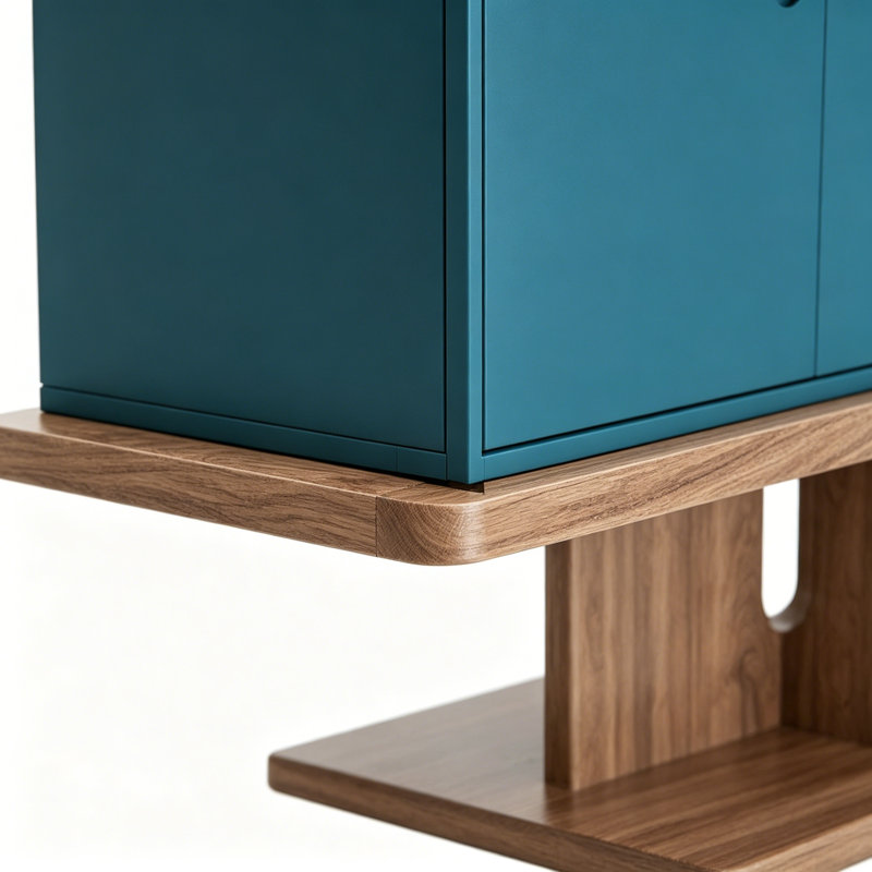 Armoire d'entrée moderne et minimaliste artistique, H 33,5 po x l 55,1 po x P 15,7 po, Bleu