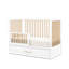 HushCrib 3-in-1 Convertible Crib with Trundle, Toddler Bed, Daybed, White / Natural