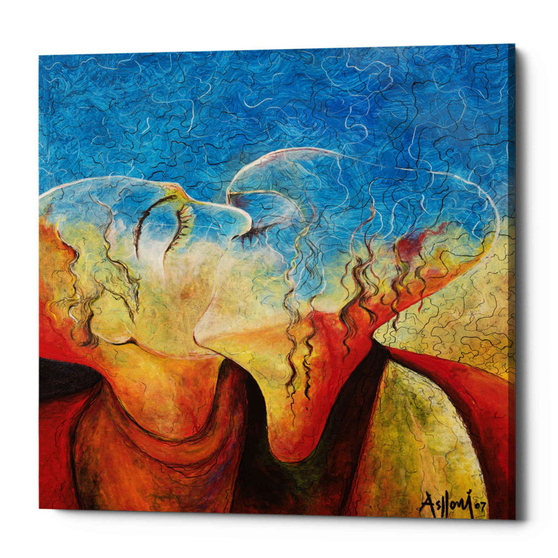 'The Kiss' by Sam Asllani, Canvas Wall Art, 26" H x 26" W