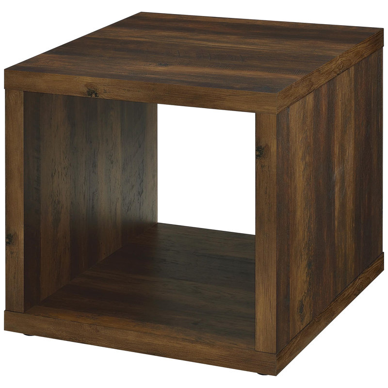 Table de bout carrée en bois d'ingénierie, Brown