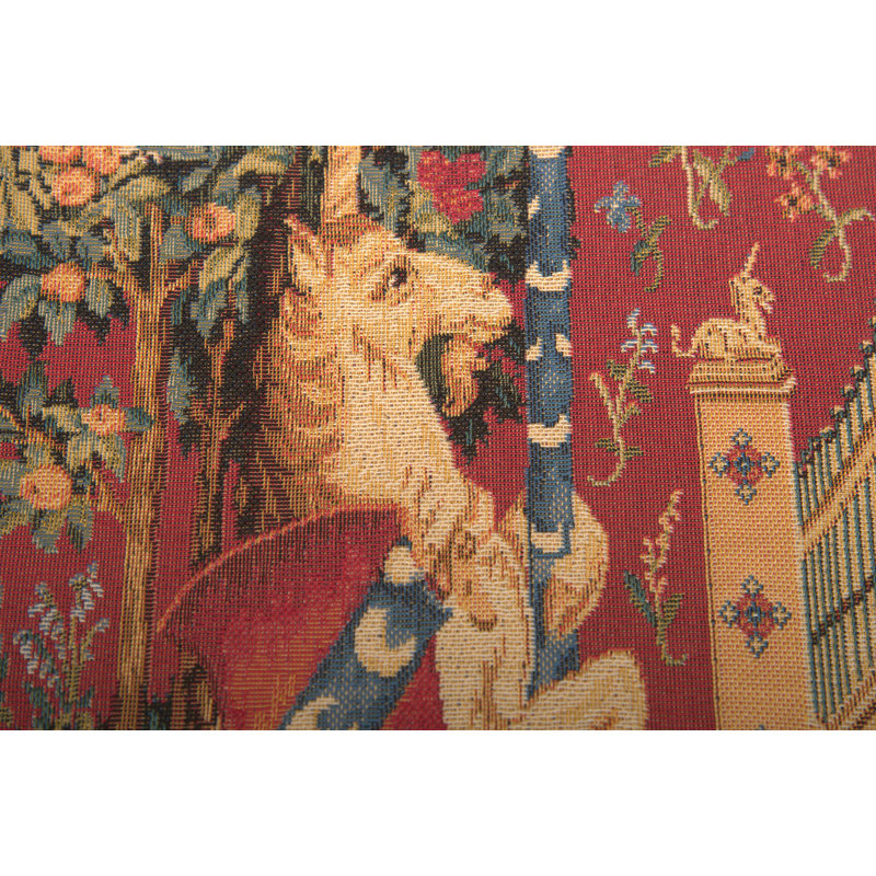 Medieval Taste Cushion Covers, Red Unicorn 5, Square 14"