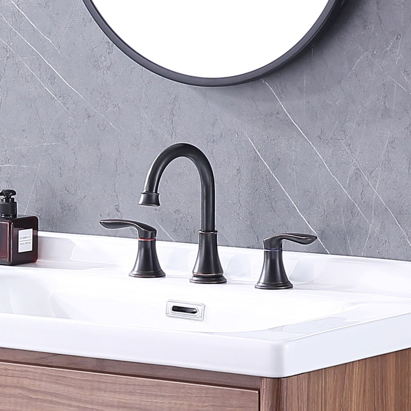 Widespread 2-handle Bathroom Faucet with Drain Assembly, Oil Rubbed Bronze