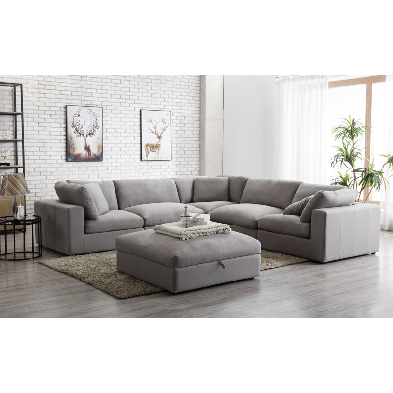 Canapé modulaire réversible Haruyoshi, Mélange de polyester blanc