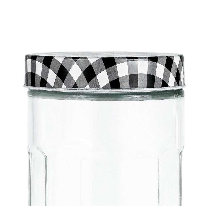 Glass Jar, 7.75" H x 4.5" W x 4.5" D, Black
