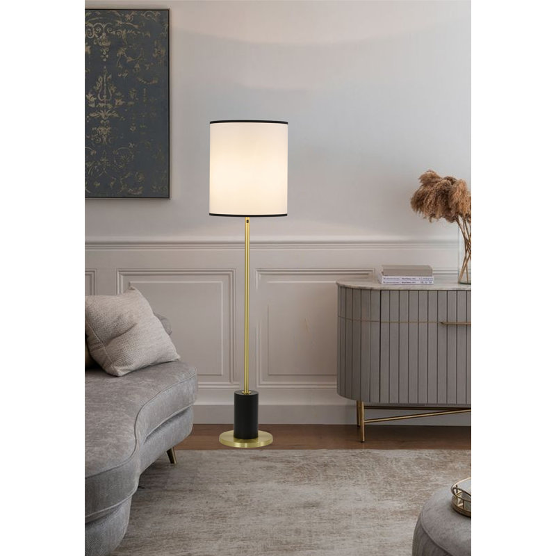 Modern 2-Light Brass Floor Lamp 