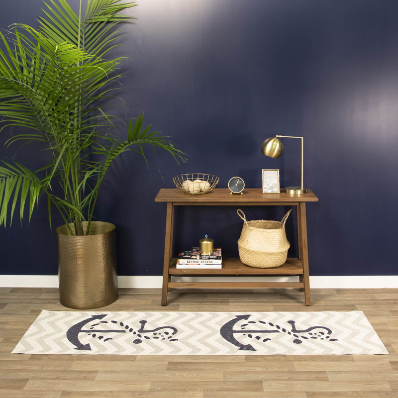 Hoggan Abstract Indoor / Outdoor Rug, Runner 2' x 7'