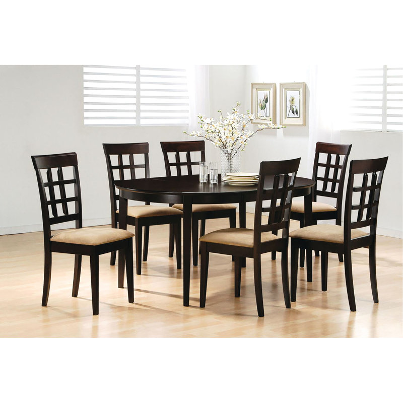 Table ovale Cappuccino avec cadre et feuille