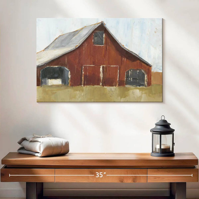 Lilie Rustic Red Barn I, 16" H x 24" W