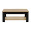 Modern Farmhouse Style Coffee Table, Open Storage Compartment, Engineered Wood, Black Oak Decor/Light Oak Decor, 110 cm W x 45.2 cm H x 65 cm D