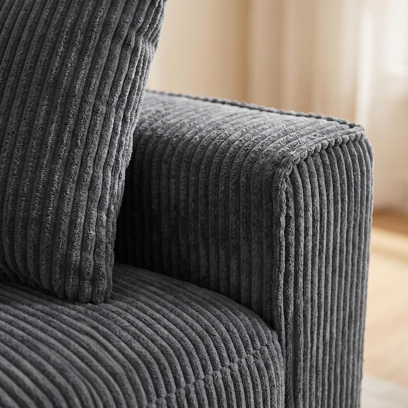 Canapé à accoudoirs carrés 81,8 po, Gris