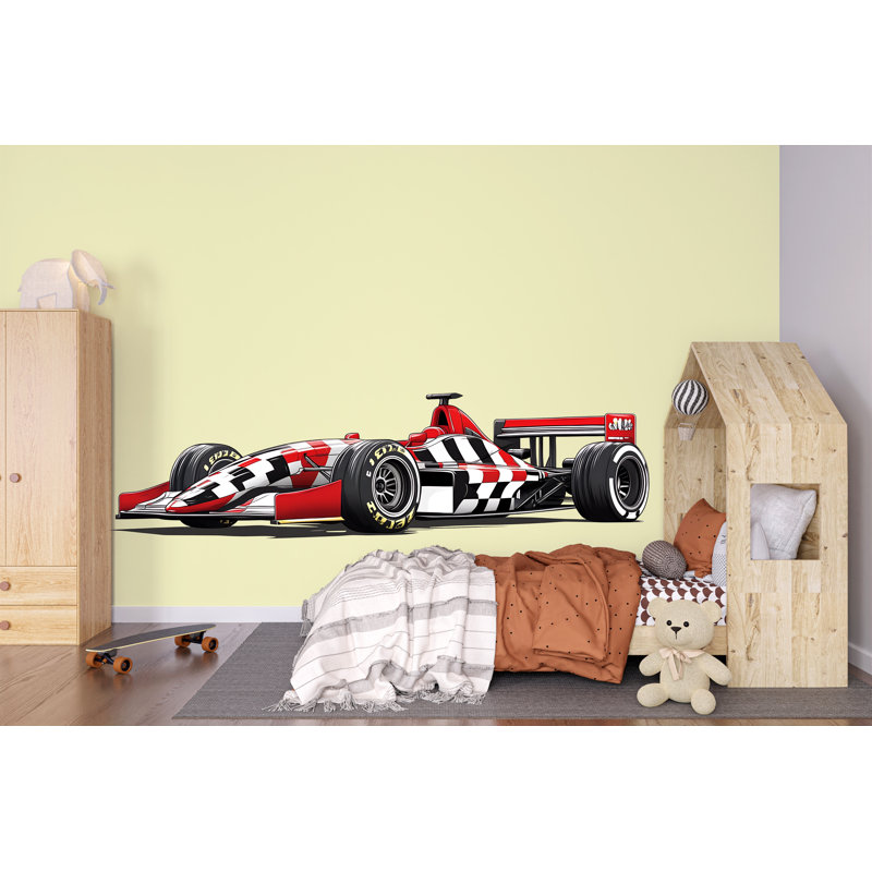 Murale de voiture de course à carreaux, décor de voiture de course, 270Mv, H 99 po x l 16 po