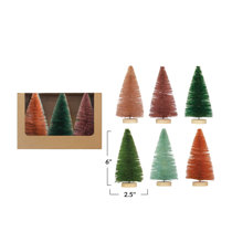 11.5H, 13.5H and 15.5H Wooden Tree Block Set of 3, Christmas Decor; Multicolored The Holiday Aisle