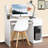 FCH White 43.31in Particle Board with Embossed Melamine, One Drawer and Two Shelves, with Keyboard Tray, Computer Desk -814811464