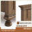 65" H King Size Solid Wood Bed with Roman Column Legs, Light Brown-147832729-151603915