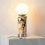 Lampe de table moderne à DEL intégrée en nickel avec abat-jour en verre givré 11 po Aspen Aspen, port de charge USB et gradateur tactile à 3 voies-1267062792