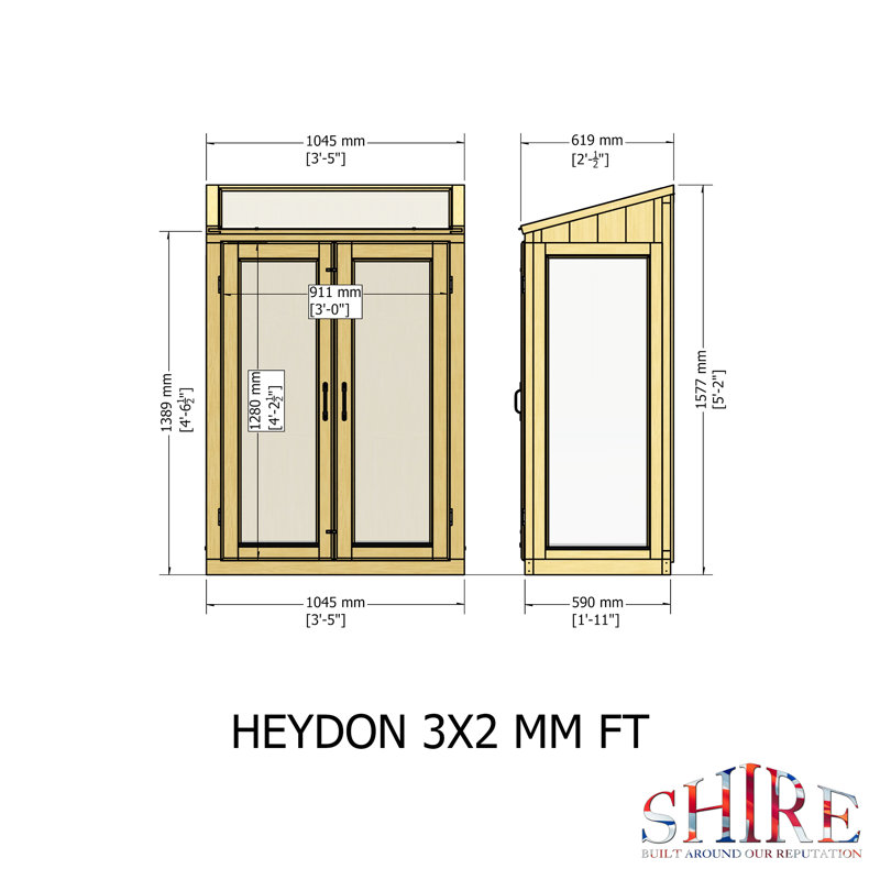 3.5 Ft W x 2 Ft D Lean-to Greenhouse