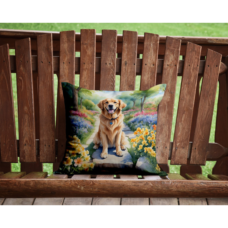 Coussin décoratif intérieur / extérieur Spring Path, H 14 po x l 14 po