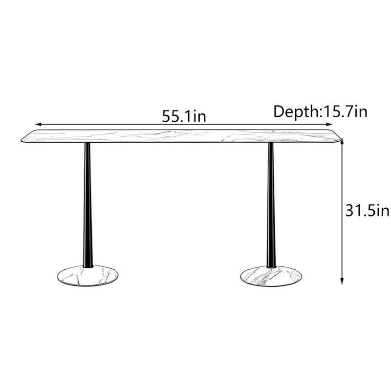 Console moderne minimaliste, H 31,5 po x l 55,1 po x P 15,7 po